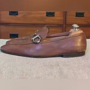 Salvatore Ferragamo Side Bit Brown Calf Leather Men’s Dress Loafer Size 11E Loafer with Gancini detail - Men | Ferragamo main image 4